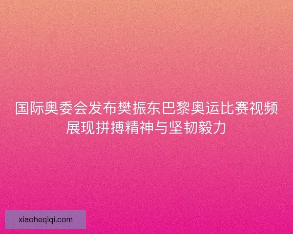 国际奥委会发布樊振东巴黎奥运比赛视频展现拼搏精神与坚韧毅力