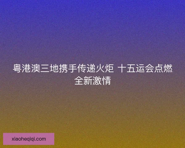 粤港澳三地携手传递火炬 十五运会点燃全新激情 粤港澳三地携手传递火炬 十五运会点燃全新激情